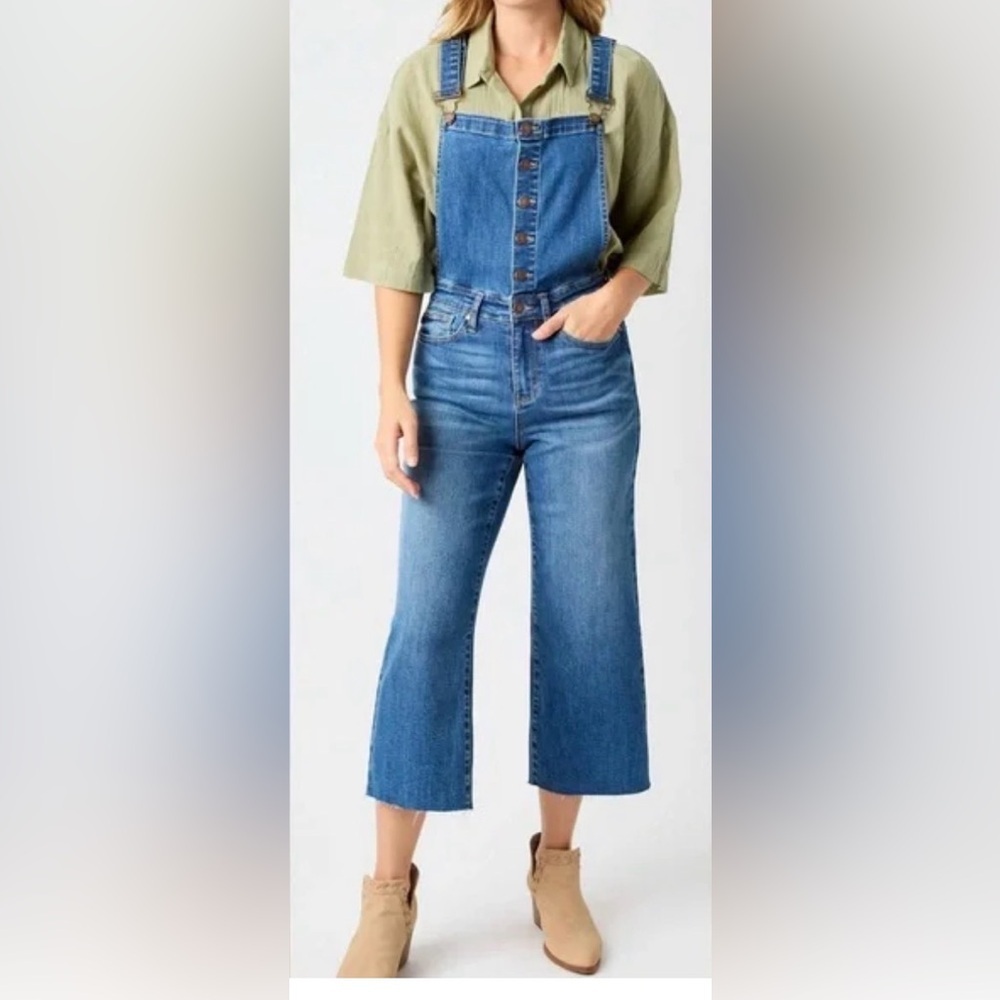 Judy Blue Wide Leg Crop Overall - Medium